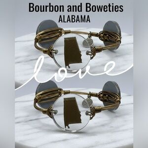 Bourbon and Boweties Alabama State Wire Wrapped Bangle Bracelet Handmade